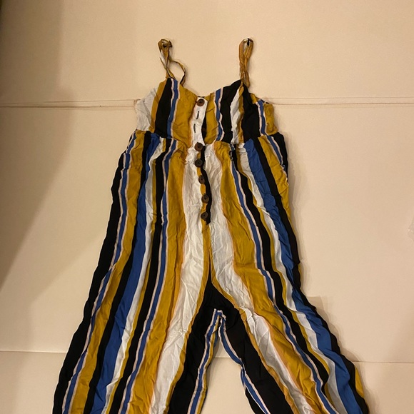 Urban outfitters wide leg Tootsie Button-Down Cropped Jumpsuit - Picture 3 of 4